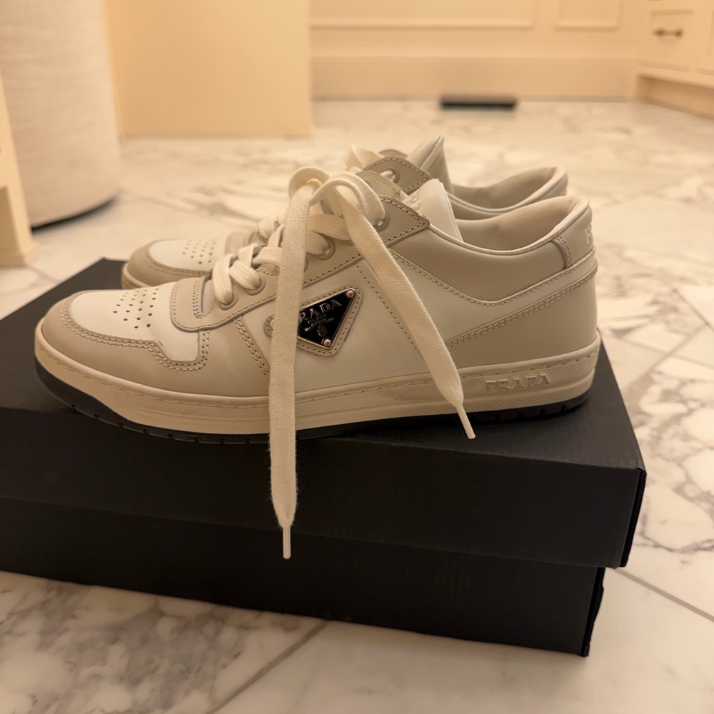 Prada white Leather Sneakers